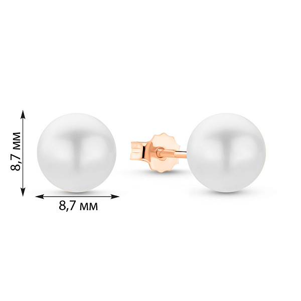 Серьги из красного золота с жемчугом (арт. 1091558/2прлб) – изображение 2