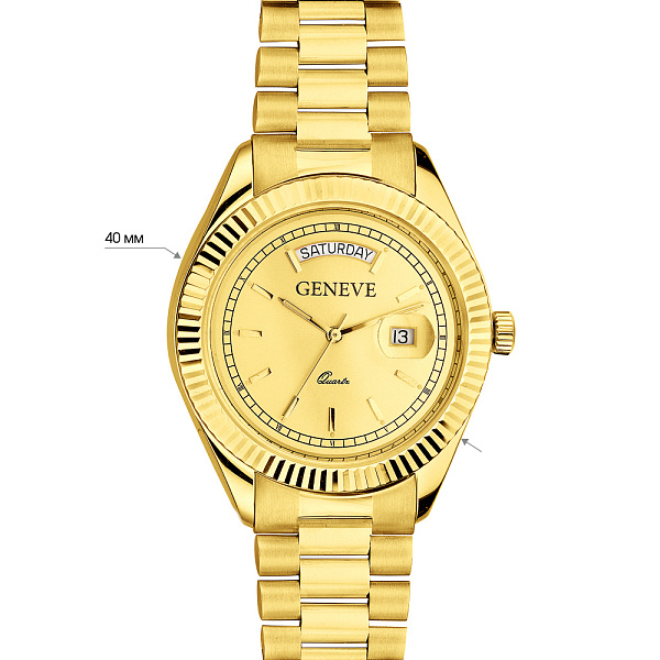 Кварцовий годинник з жовтого золота (арт. 260248жж) – зображення 4