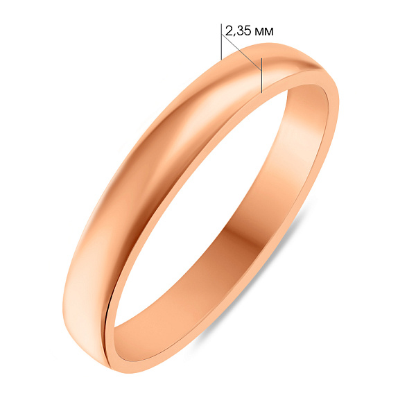 Обручальное кольцо классическое золотое (арт. 239209) – изображение 3