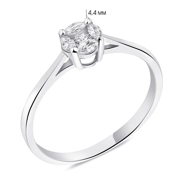 Кольцо из серебра с фианитами (арт. 7501/6257) – изображение 2