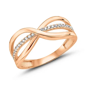 Золота каблучка з фіанітами (арт. 156157)