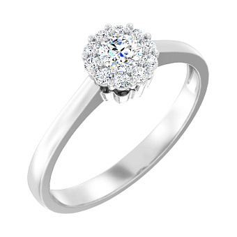 Кольцо из белого золота с бриллиантами (арт. К011313020/750б)