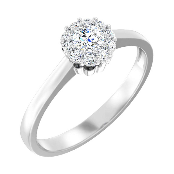 Каблучка з білого золота з діамантами (арт. К011313020/750б) – зображення 1