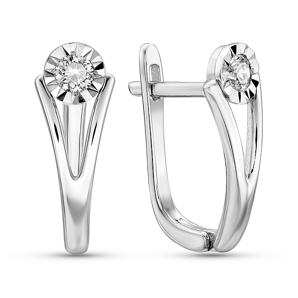 Серьги из белого золота с бриллиантами (арт. С011403010б) – изображение 1