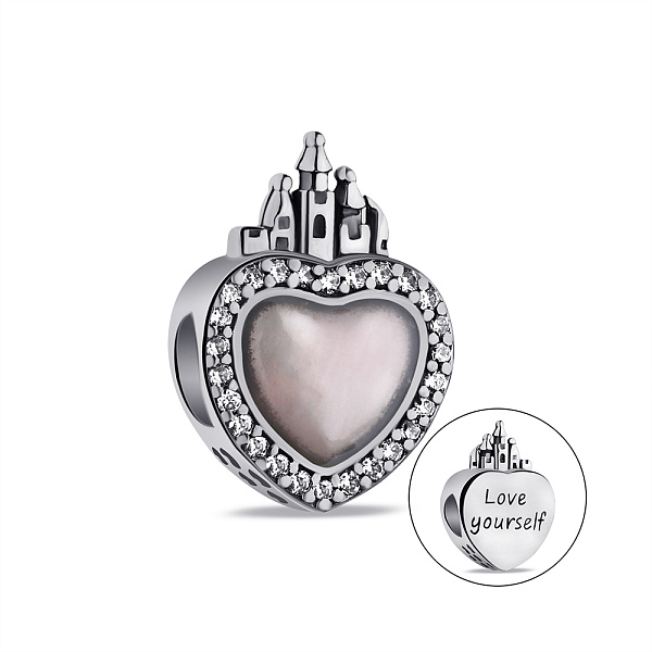 Серебряный шарм с эмалью и фианитами (арт. 7903/4297ер) – изображение 1