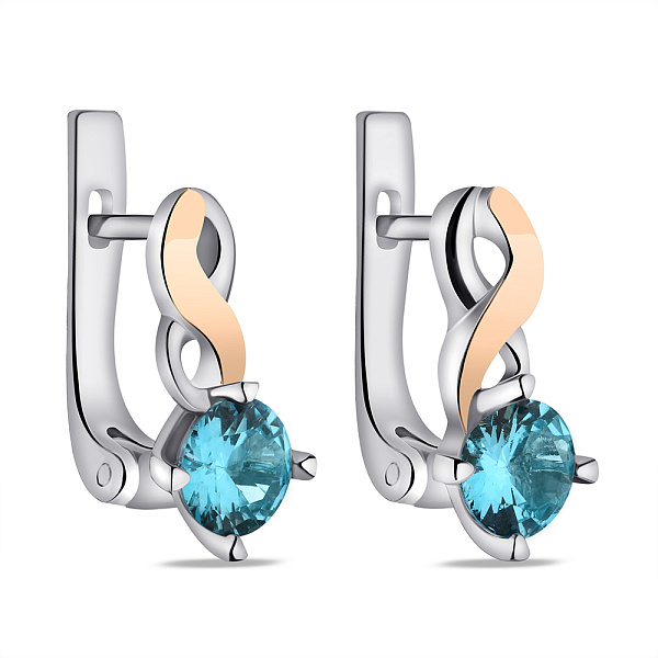 Серебряные серьги с аквамарином (арт. 7202/216Амсп) – изображение 1