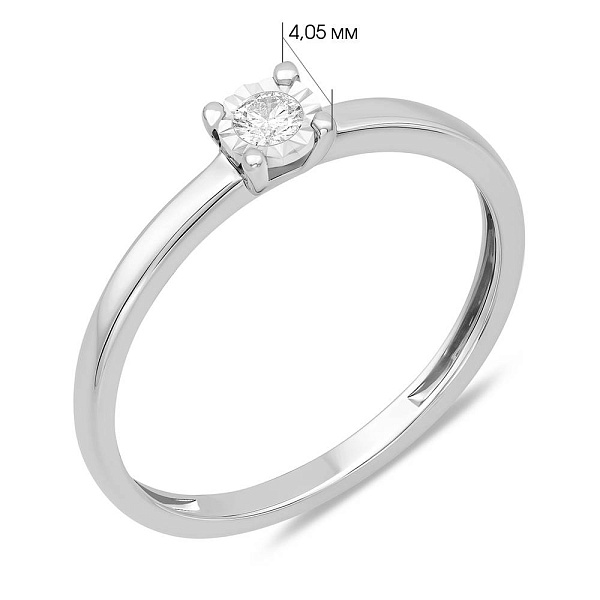 Золотое кольцо с бриллиантом (арт. К011736005б) – изображение 2
