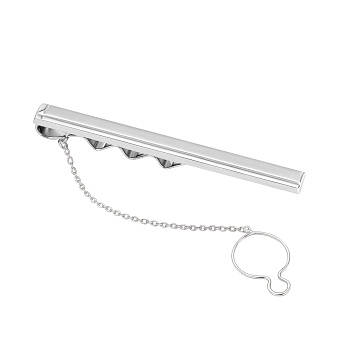 Затискач для краватки з білого золота (арт. 200076бм)