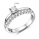 Серебряное двойное кольцо с фианитами (арт. 7501/8552) – изображение 2