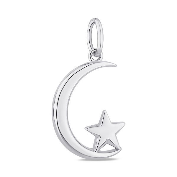 Серебряный кулон Луна без камней (арт. 7503/П2/1101) – изображение 1