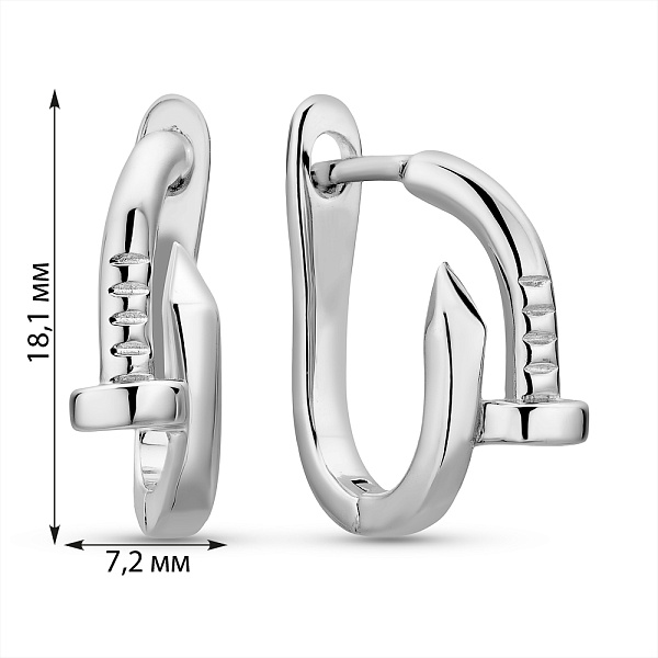 Серьги из серебра Гвозди (арт. 7502/9915) – изображение 2