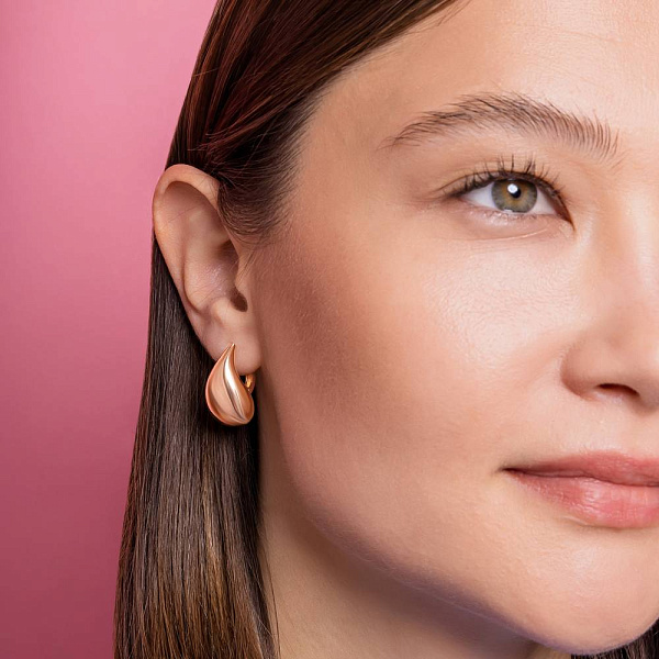 Золотые серьги Капля (арт. 1091390/1) – изображение 3