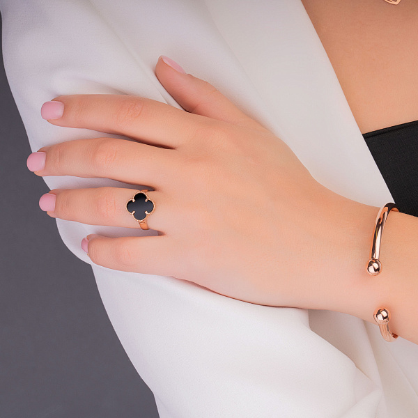 Кольцо из красного золота с ониксом (арт. 154873/15о) – изображение 2