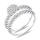 Серебряное двойное кольцо с фианитами (арт. 7501/8600) – изображение 1