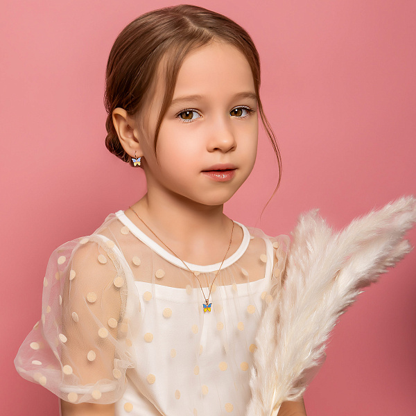 Золотий кулон Метелик з емаллю (арт. 3109559101) – зображення 6