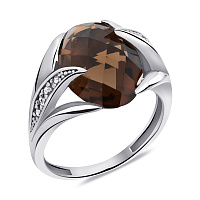 Срібна каблучка з коричневим кварцом (арт. 7501/2297Пккр)