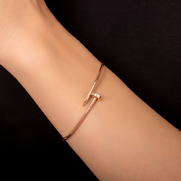 Золотой жесткий браслет Гвоздь (арт. 3261416) – изображение 2