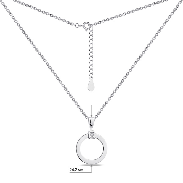 Срібне кольє з фіанітом (арт. 7507/893) – зображення 3