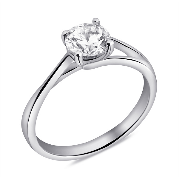 Срібна каблучка з одним фіанітом (арт. 7501/6933) – зображення 1