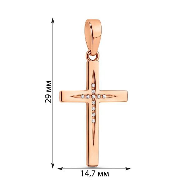 Крестик из золота с бриллиантами (арт. П011381) – изображение 2