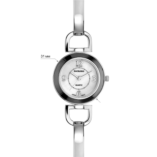 Часы из серебра с керамикой (арт. 7526/319пкмч) – изображение 3