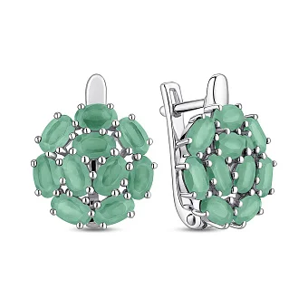 Серебряные серьги с изумрудами (арт. 7502/2042389Изм)