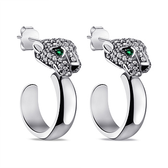 Серебряные серьги с альпинитами и фианитами (арт. 7518/6650аз)