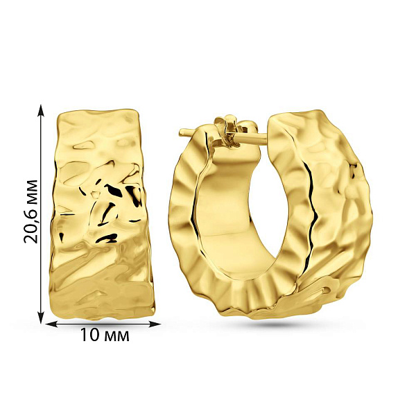 Золотые серьги-кольца Francelli (арт. 1091862/20ж) – изображение 4