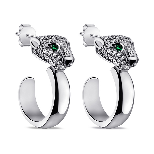 Срібні сережки з альпінітами та фіанітами (арт. 7518/6650аз) – зображення 1