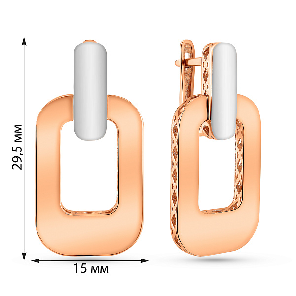 Серьги из красного золота без камней (арт. 1091822кб) – изображение 2
