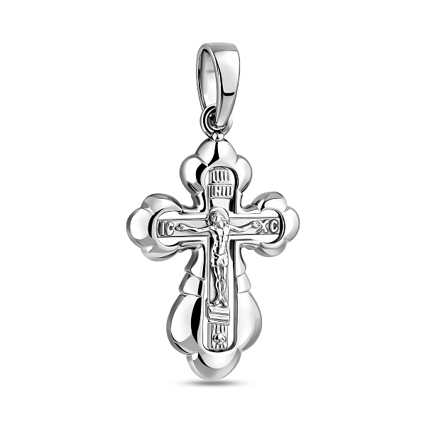 Нательный крестик из белого золота (арт. 501081б) – изображение 1