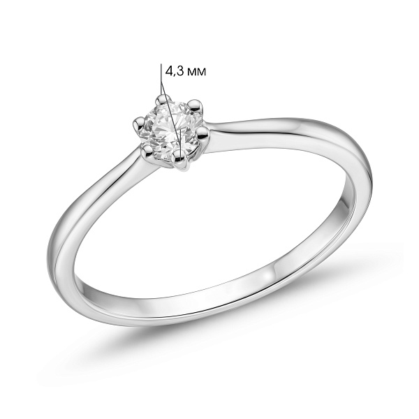 Золотое кольцо с бриллиантом (арт. К341709020б) – изображение 4