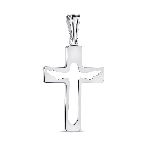 Срібний хрест без каменів (арт. 7503/1726) – зображення 1