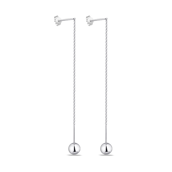 Длинные серьги Trendy Style из серебра с шариками (арт. 7518/6449) – изображение 1