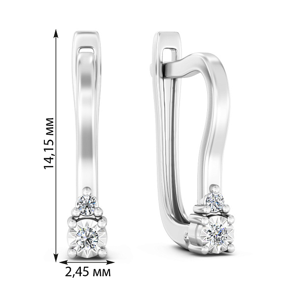 Серьги из белого золота с бриллиантами (арт. С011705005б) – изображение 2