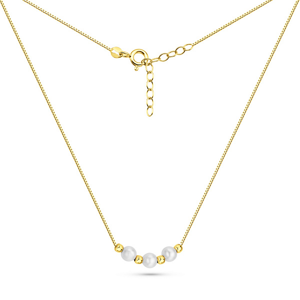Золоте кольє з перлами (арт. 352786жпрлб) – зображення 2