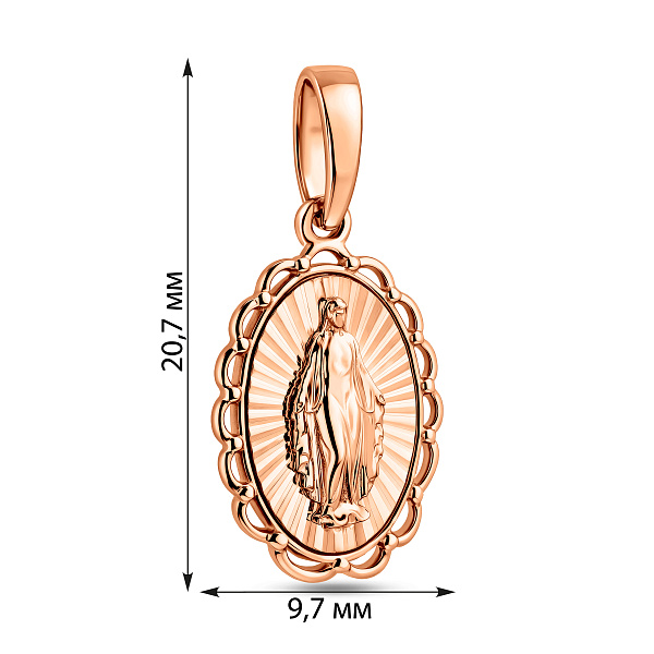 Золотая ладанка Дева Мария (арт. 440941а) – изображение 3