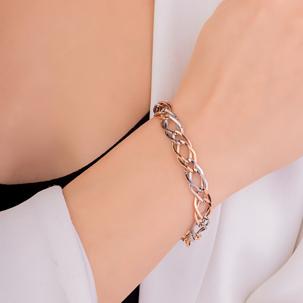 Браслет з червоного і білого золота (арт. 326463кб) – зображення 2