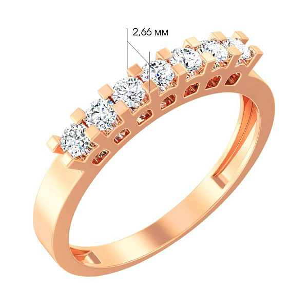 Золотое кольцо с фианитами (арт. 141013) – изображение 2