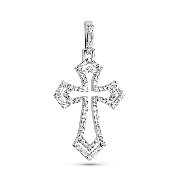 Крестик из белого золота с бриллиантами (арт. П341675050б) – изображение 1