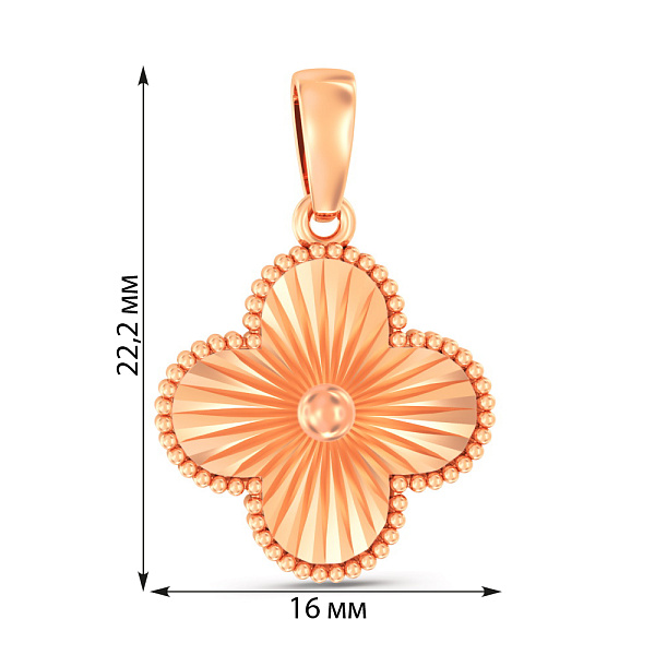 Золотий кулон Конюшина (арт. 441316а) – зображення 2