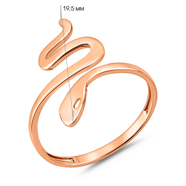 Кольцо Змея из красного золота (арт. 140805) – изображение 5