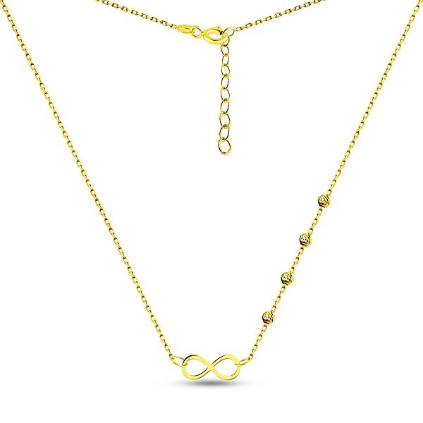 Золотое колье Бесконечность с шариками (арт. 352501ж) – изображение 2