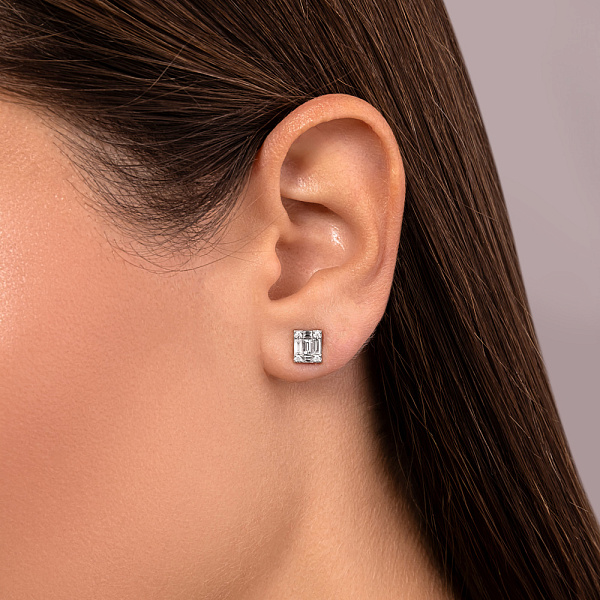 Пусеты из белого золота с бриллиантами (арт. Т011129040б) – изображение 2