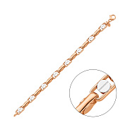 Золотий ланцюговий браслет з родіюванням (арт. 323232р)