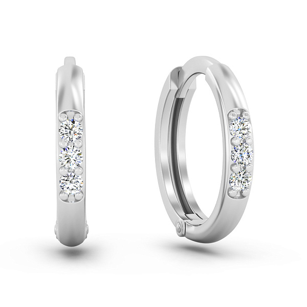 Сережки з білого золота з діамантами (арт. С011709005б) – зображення 1