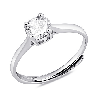 Серебряное кольцо с одним фианитом (арт. 7501/8077)