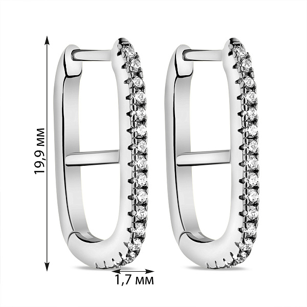 Серебряные серьги с фианитами (арт. 7502/9323/20) – изображение 2
