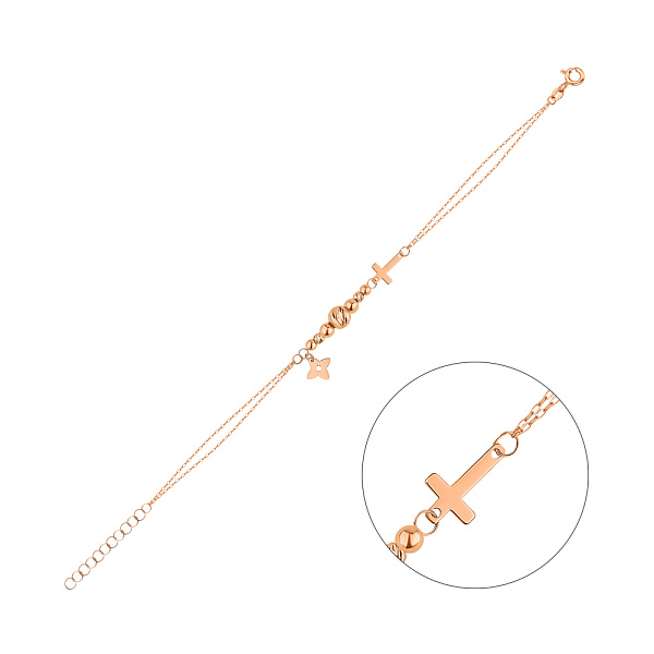 Браслет из красного золота с подвеской (арт. 326927) – изображение 1