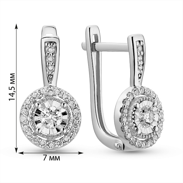 Золотые серьги с бриллиантами (арт. С011244030б) – изображение 3